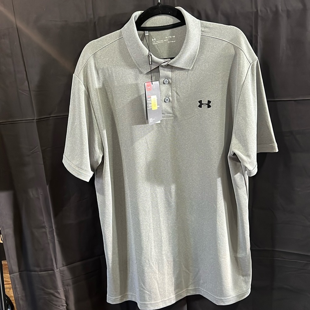 Under Armour Mens Heat Gear Golf Polo Shirt‎ Light Gray